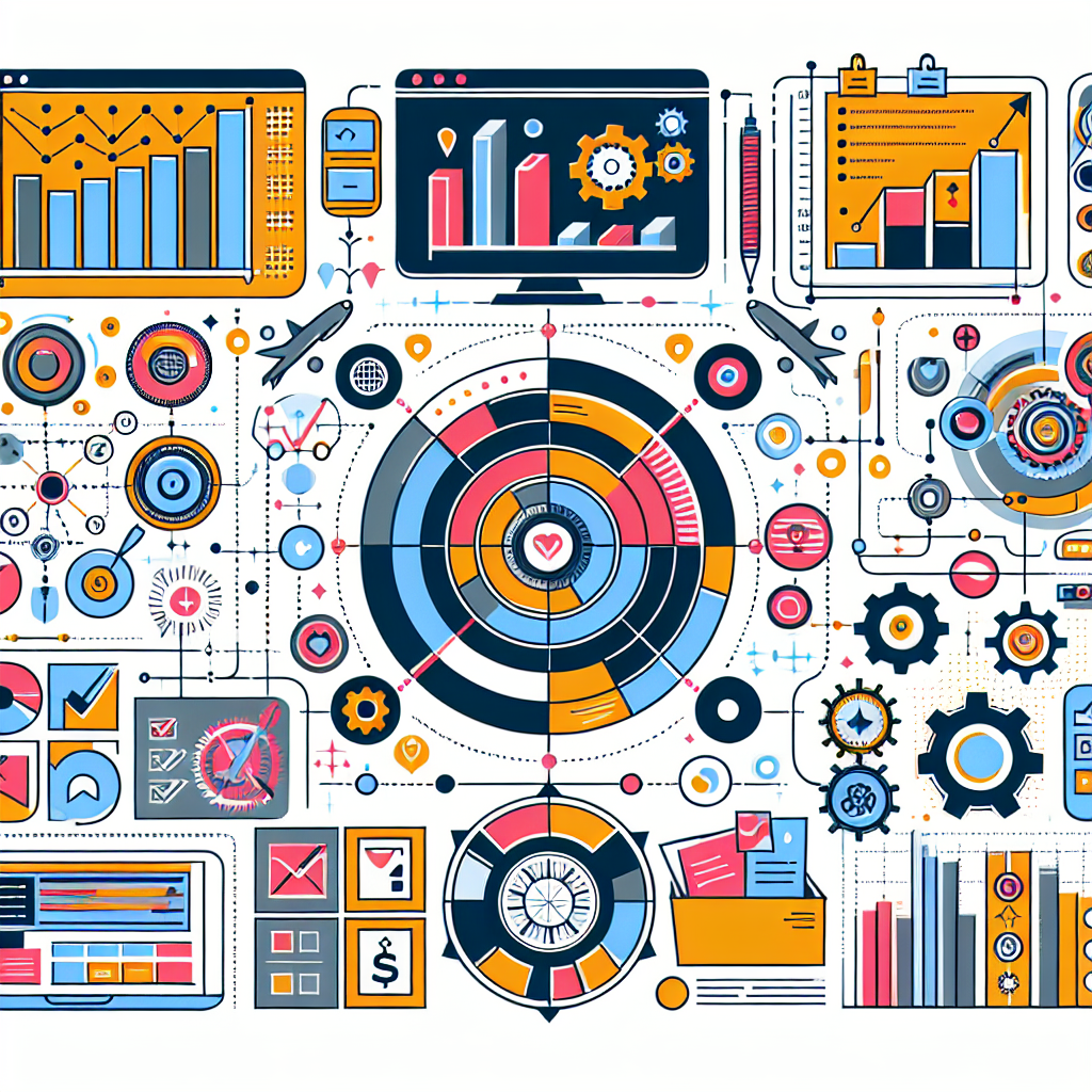 Abstract dashboard illustration showing financial charts, task checklists, and collaborative icons to represent the organised structure of Upliftthrive service delivery.